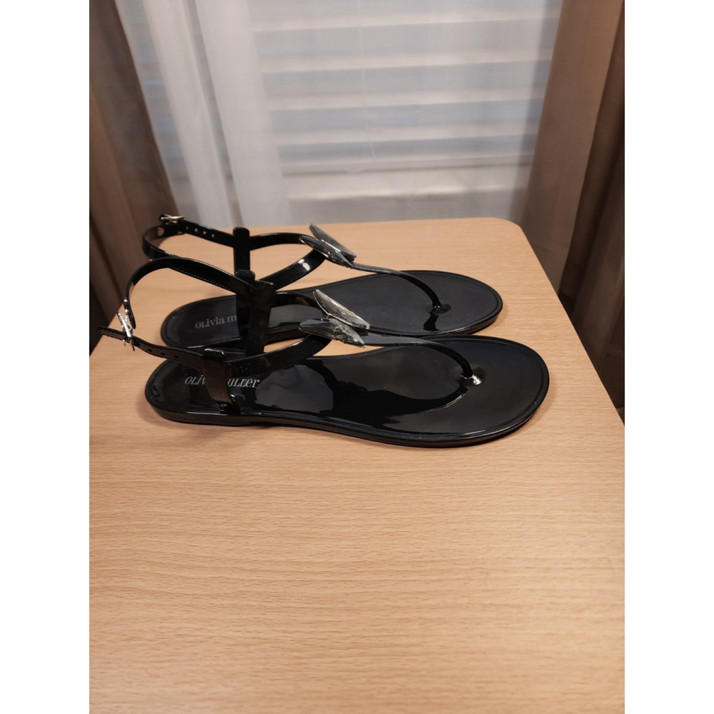 Olivia Miller Crystal Black Butterfly Jelly Thong Flip Flop Sandal 10 M - Picture 5 of 8